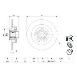 Disque de frein BOSCH 0 986 479 F42 arrière, plein, 1 pièce