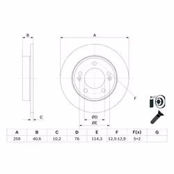Disque de frein BOSCH 0 986 479 E68 arrière, plein, 1 pièce