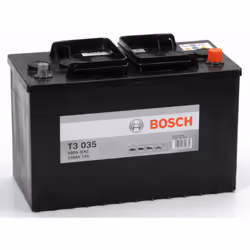 Batterie poids lourd Bosch 110 Ah 680 A Réf: 0092T30350 Largeur: 175 mm Longueur: 350 mm Hauteur: 239 mm Poids: 28,79 kg Gara ...