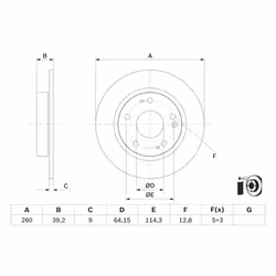 Disque de frein BOSCH 0 986 479 G17 arrière, plein, 1 pièce - Vue supplémentaire 3