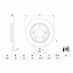 Disque de frein BOSCH 0 986 479 G29 arrière, plein, 1 pièce