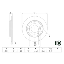 Disque de frein BOSCH 0 986 479 G29 arrière, plein, 1 pièce