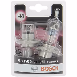 BOSCH 2 H4 plus 150 Giga 60-55W Jusqu à 150% de luminosité en plus comparé aux lampes halogènes standard grâce à une optimisa ...