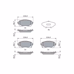 Jeu de plaquettes de frein BOSCH 0 986 424 898, avant - Vue supplémentaire 6