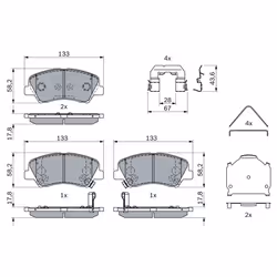 Jeu de plaquettes de frein BOSCH 0 986 424 951, avant - Vue supplémentaire 6