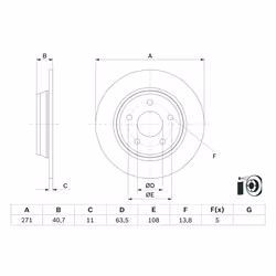 Disque de frein BOSCH 0 986 479 F78 arrière, plein, 1 pièce
