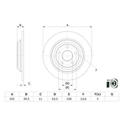 Disque de frein BOSCH 0 986 479 F79 arrière, plein, 1 pièce