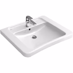 Villeroy & Boch Architectura vita Lavabo vita, 650x550 mm, Villeroy & Boch SOUL, trou de coulée du milieu percé, avec trop-pl ...