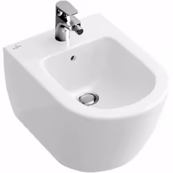 Bidet suspendu à un trou couleur blanc alpin sans traitement de surface matériau céramique sanitaire dimensions 375 × 565 mm  ...