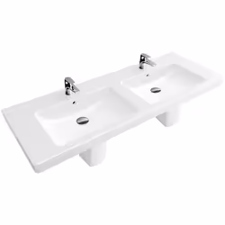 Villeroy & Boch Subway 2.0 Meuble double vasque 1300x470 mm avec trop-plein et trous pour la robinetterie blanc 7175D001