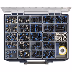 Description générale Boîte d'assortiment Raccords rapides Série bleue, conçue pour offrir une solution pratique et efficace p ...