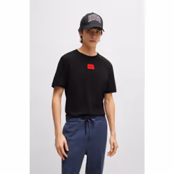 HUGO 50447978_001_L chemise et haut Tee-shirt Encolure torsadée Manche courte Coton