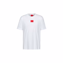 T-shirt Hugo Boss Diragolino 212 Regular Fit en coton avec étiquette logo rouge
