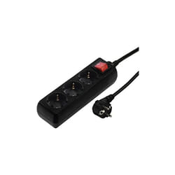 Hama - Bloc multiprises à 3 prises avec interrupteur lumineux, cable 1,4m, noir.