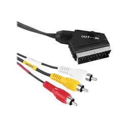 Hama Video Connecting Cable Scart Male Plug - 3 RCA Male Plugs, 1.5 m, 1,5 m, SCART (21-pin), 3 x RCA, Noir, Mâle/Mâle