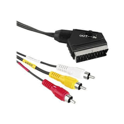 Hama Video Connecting Cable Scart Male Plug - 3 RCA Male Plugs, 1.5 m 1,5 m SCART (21-pin) 3 x RCA Noir