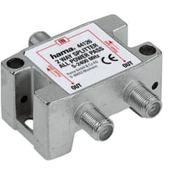 Hama SAT Distributor, 2 Way, Fully Shielded F 2 x F Argent