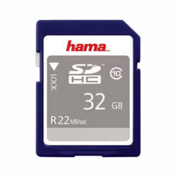 Hama 4GB SDHC, 4 Go, SDHC, 22 Mo/s, 15 Mo/s, Noir