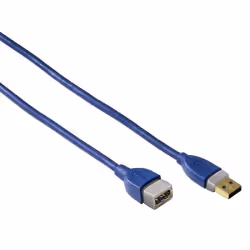 Hama USB 3.0, A plug - A socket, 1.80 m, 1,80 m, USB A, USB A, 5000 Mbit/s, Bleu