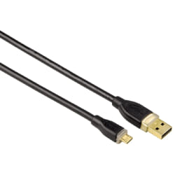 Hama USB Connecting Cable, USB-A Plug - Micro USB Plug, 1.8 m, black câble USB 1,8 m USB A Noir