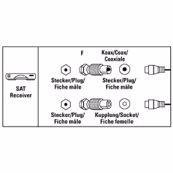 Hama 00116018, Coax Plug (F-plug), F-plug, Mâle, Femelle, Acier inoxydable, CE
