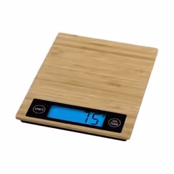 Xavax Philina, Balance de ménage électronique, 5 kg, Beige, Bambou, LCD, Bleu