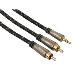 Hama 3m 2 x RCA - 3.5mm m/m câble audio 3,5mm Marron