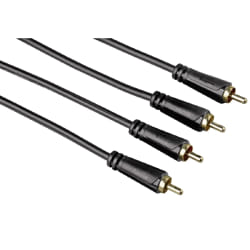 Hama 10m 2 x RCA m/m câble audio Noir