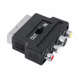 Hama Adaptateur AV, prise S-VHS/3 prises RCA - connecteur péritel, 4 broches, SCART (21-pin), 3 x RCA, Mâle, Mâle, Noir, 1 pi ...