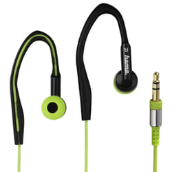 Hama HK3203 Écouteurs Avec fil Crochets auriculaires, Ecouteurs Musique Vert