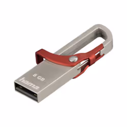 Hama "HOOK-STYLE", 16 Go, USB Type-A, 2.0, 15 Mo/s, Sans capuchon, Bleu, Métallique