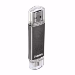 Hama Laeta Twin 16GB, 16 Go, USB Type-A, 2.0, 10 Mo/s, Casquette, Gris