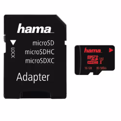 Hama 00123977, 16 Go, MicroSDHC, Classe 3, UHS