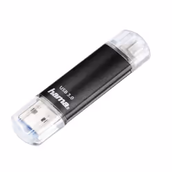 Hama Laeta Twin, 16GB, 16 Go, USB Type-A / Micro-USB, 3.2 Gen 1 (3.1 Gen 1), 45 Mo/s, Casquette, Noir
