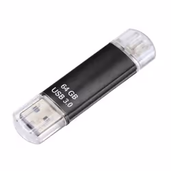 Hama Laeta Twin, 64GB lecteur USB flash 64 Go USB Type-A / Micro-USB 3.2 Gen 1 (3.1 Gen 1) Noir