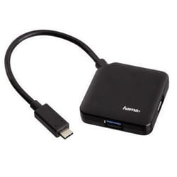 Hama 00135750 hub & concentrateur USB 3.2 Gen 1 (3.1 Gen 1) Type-C 5000 Mbit/s Noir