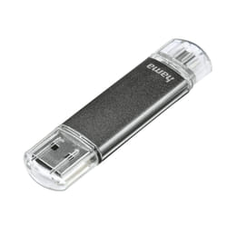 Hama Laeta Twin lecteur USB flash 128 Go 2.0 Gris