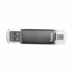 Hama Laeta Twin lecteur USB flash 128 Go 2.0 Gris
