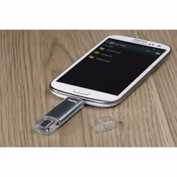 Hama Laeta Twin lecteur USB flash 128 Go 2.0 Gris