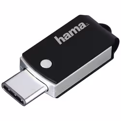 Hama C-Turn 16GB, 16 Go, USB Type-A / USB Type-C, 3.2 Gen 1 (3.1 Gen 1), 100 Mo/s, Pivotant, Noir, Argent