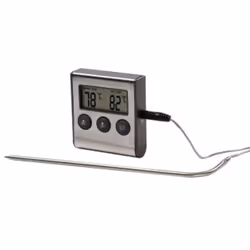 Informations techniques Couleur : acier inoxydable Thermomètre à lunettes numérique avec minuterie, capteur de câble Thermomè ...