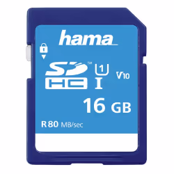Hama 00124134, 16 Go, SDHC, Classe 10, UHS-I, 80 Mo/s, Class 1 (U1)