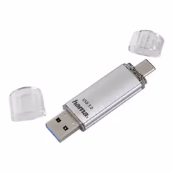 Hama C-Laeta, 32 Go, USB Type-A / USB Type-C, 3.2 Gen 1 (3.1 Gen 1), 70 Mo/s, Argent