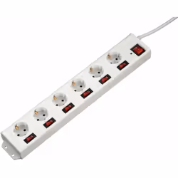 Hama 137239, 1,4 m, Intérieure, Synthétiques, Blanc, 6 sortie(s) CA, 230 V