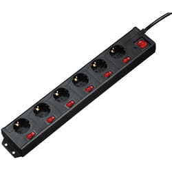 Hama 00137259 multiprise 1,4 m 6 sortie(s) CA Intérieure Noir