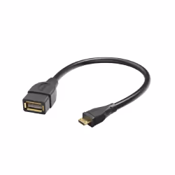 Hama 173892, 0,15 m, Micro-USB B, USB A, USB 2.0, Mâle/Femelle, Noir