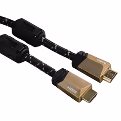Hama 1.5m, 2xHDMI, 1,5 m, HDMI Type A (Standard), HDMI Type A (Standard), 4096 x 2160 pixels, Compatibilité 3D, Noir, Bronze