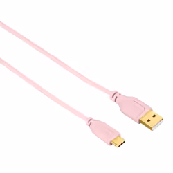 Hama 0.75m, USB2.0-C/USB2.0-A, 0,75 m, USB C, USB A, USB 2.0, Mâle/Mâle, Rose