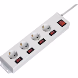 Hama 137237, 1,4 m, Intérieure, Type C, Blanc, 4 sortie(s) CA, 230 V