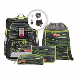 Step by Step Wild Cat Ensemble de cartables Garçon Noir, Vert